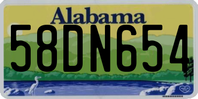 AL license plate 58DN654
