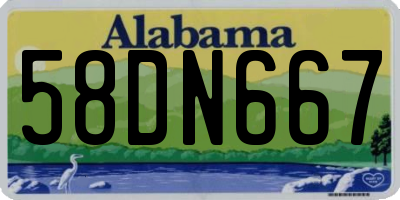 AL license plate 58DN667