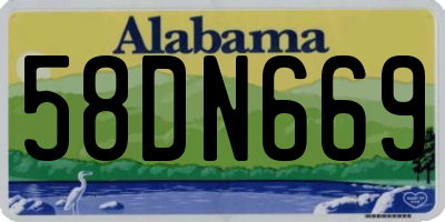 AL license plate 58DN669