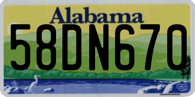 AL license plate 58DN670