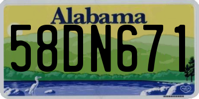 AL license plate 58DN671