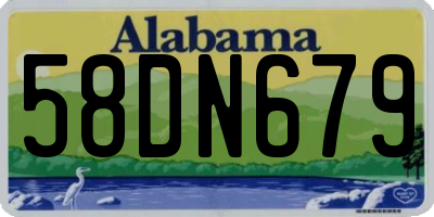 AL license plate 58DN679