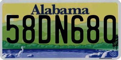 AL license plate 58DN680