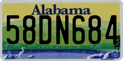 AL license plate 58DN684