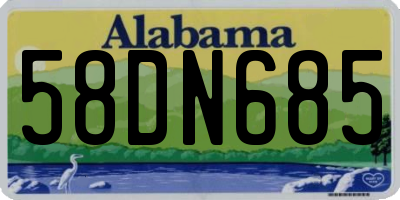 AL license plate 58DN685
