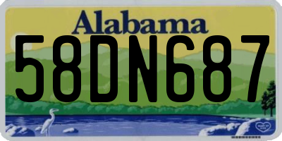 AL license plate 58DN687