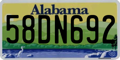AL license plate 58DN692