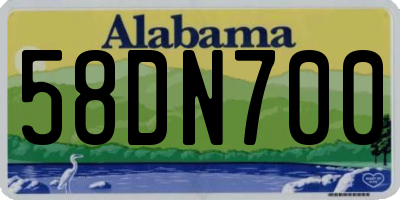 AL license plate 58DN700