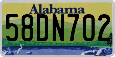 AL license plate 58DN702