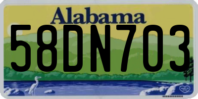 AL license plate 58DN703