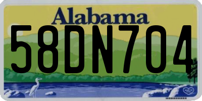 AL license plate 58DN704