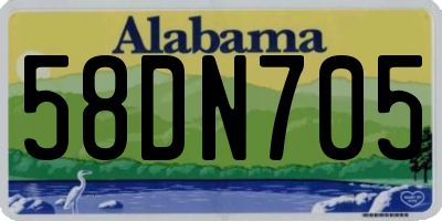 AL license plate 58DN705
