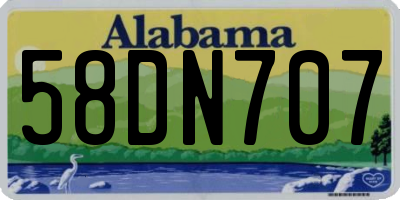 AL license plate 58DN707
