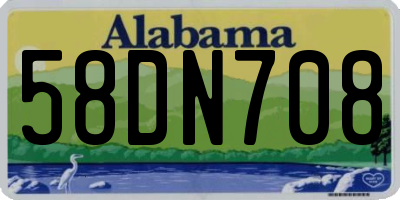 AL license plate 58DN708