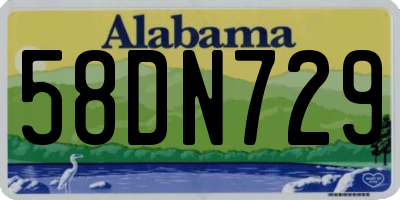 AL license plate 58DN729
