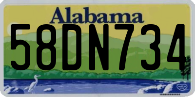 AL license plate 58DN734