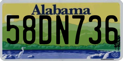 AL license plate 58DN736