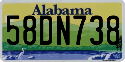 AL license plate 58DN738