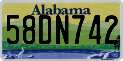 AL license plate 58DN742