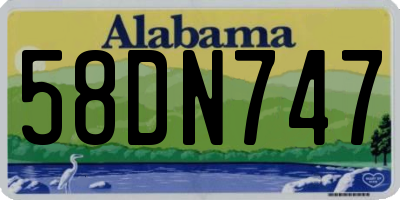 AL license plate 58DN747