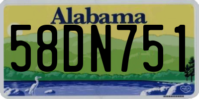 AL license plate 58DN751
