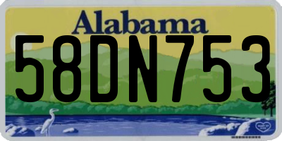 AL license plate 58DN753