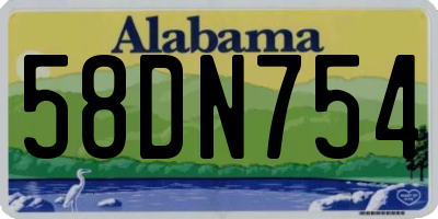 AL license plate 58DN754