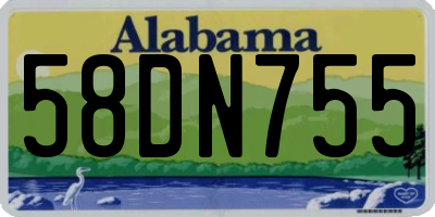 AL license plate 58DN755