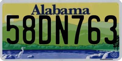 AL license plate 58DN763