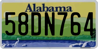 AL license plate 58DN764