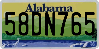 AL license plate 58DN765