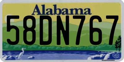 AL license plate 58DN767