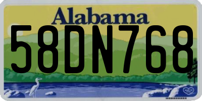 AL license plate 58DN768