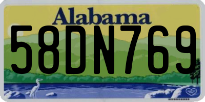 AL license plate 58DN769