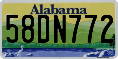 AL license plate 58DN772