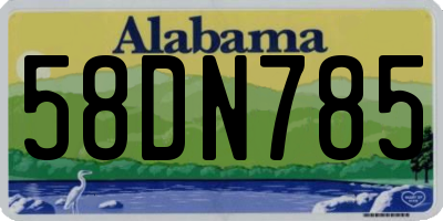 AL license plate 58DN785