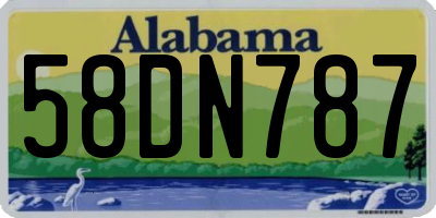 AL license plate 58DN787