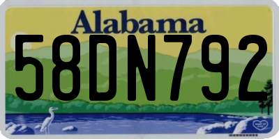 AL license plate 58DN792