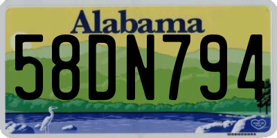 AL license plate 58DN794