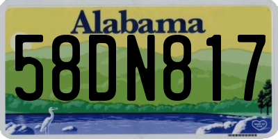 AL license plate 58DN817