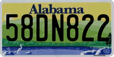AL license plate 58DN822