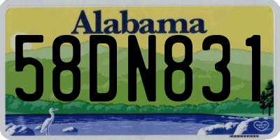 AL license plate 58DN831