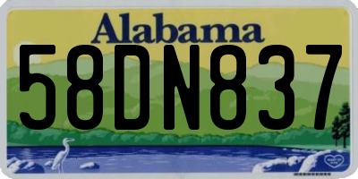 AL license plate 58DN837