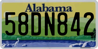 AL license plate 58DN842