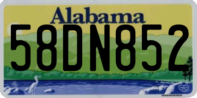 AL license plate 58DN852