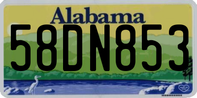 AL license plate 58DN853