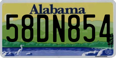 AL license plate 58DN854