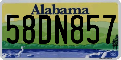 AL license plate 58DN857