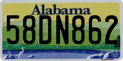 AL license plate 58DN862