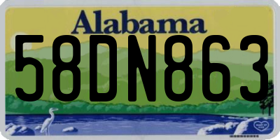 AL license plate 58DN863
